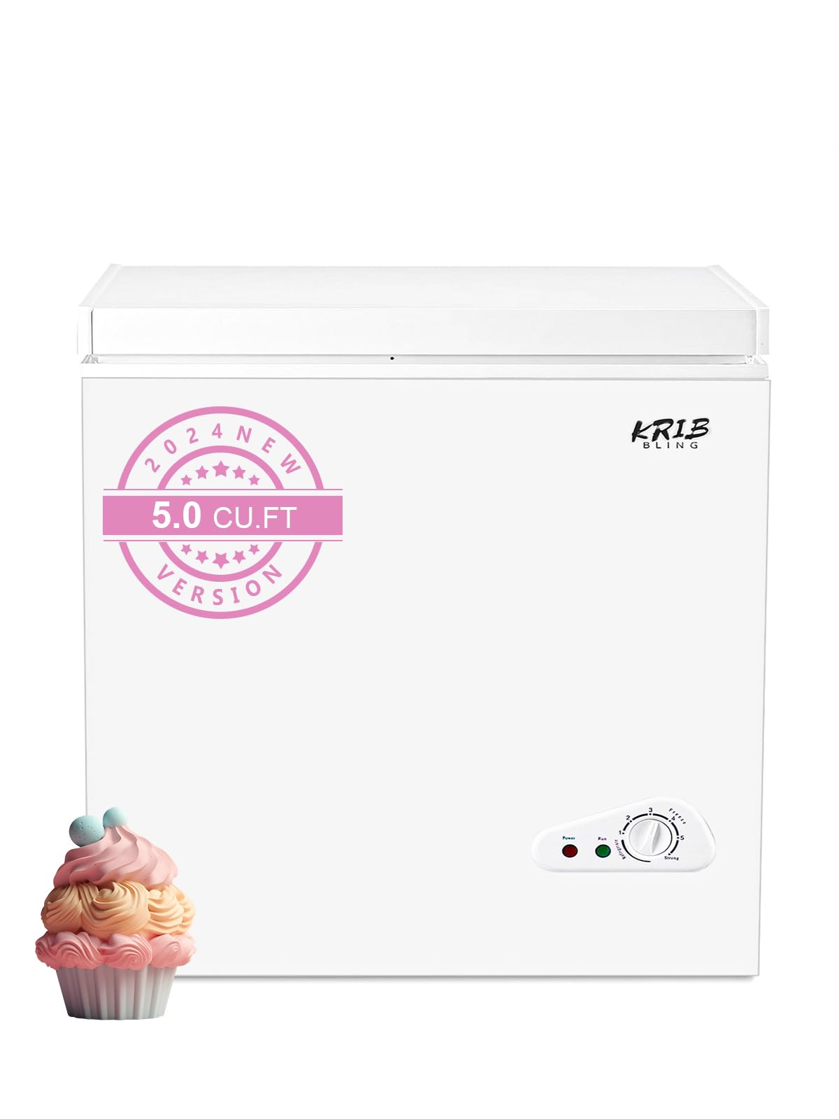 KRIB BLING KB02 FLG-80Q-WHITE 5.0-2 5 cu ft Compact Freezer White