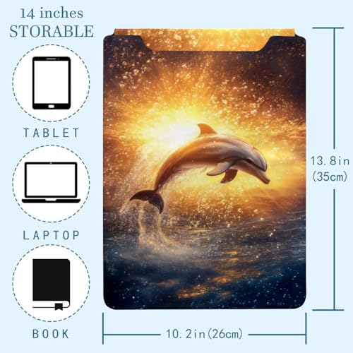 Funda para portátil de 13.8 pulgadas con diseño de delfines en el mar 4