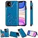 Miagon Flip Cover per iPhone 11 Pro Max,Goffratura Gatto Ape Libro Portafoglio Pelle Case con Funzione Supporto e Porte Carte Chiusura Pieghevole Custodia,Blu
