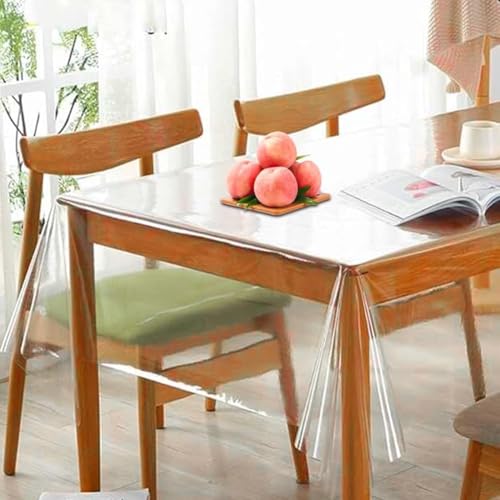 Pellicola da tavolo in PVC trasparente: Umllpet tovaglia trasparente in PVC di alta qualità mostra il vostro tavolo nella sua bellezza naturale, trasparente e discreta. Ideale per arredi moderni, protegge in modo affidabile da macchie, sporco e danni.