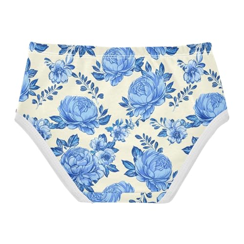 Flowers Floral Blue Yellow Toddler Girls's Underwear 2T 23028822