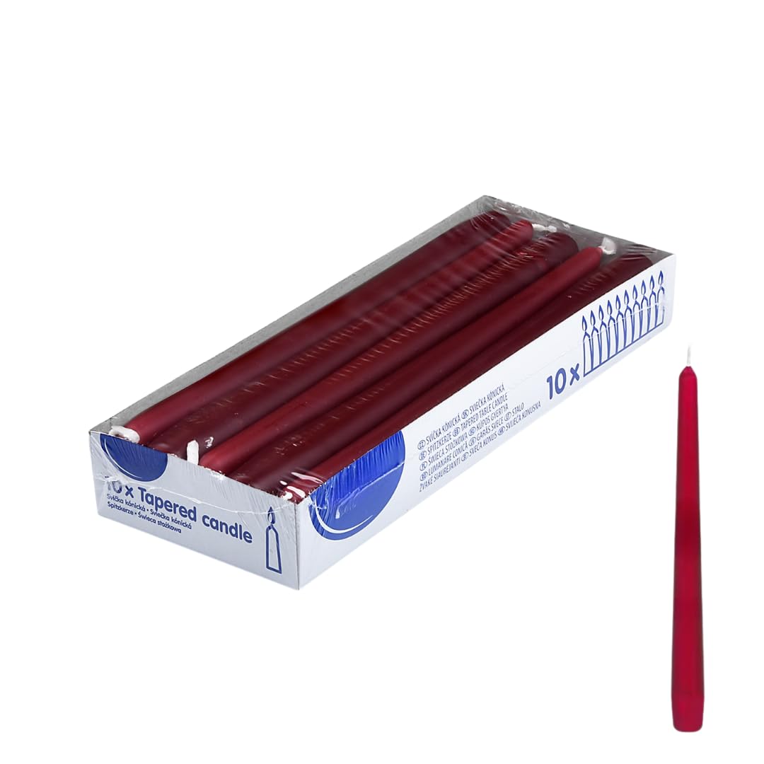 DeinPack Lot De 10 Bougies Coniques Lilas - Bougies Décoratives 8 Heures Combustion - Idéales Mariage, Fêtes Et Ambiance Maison