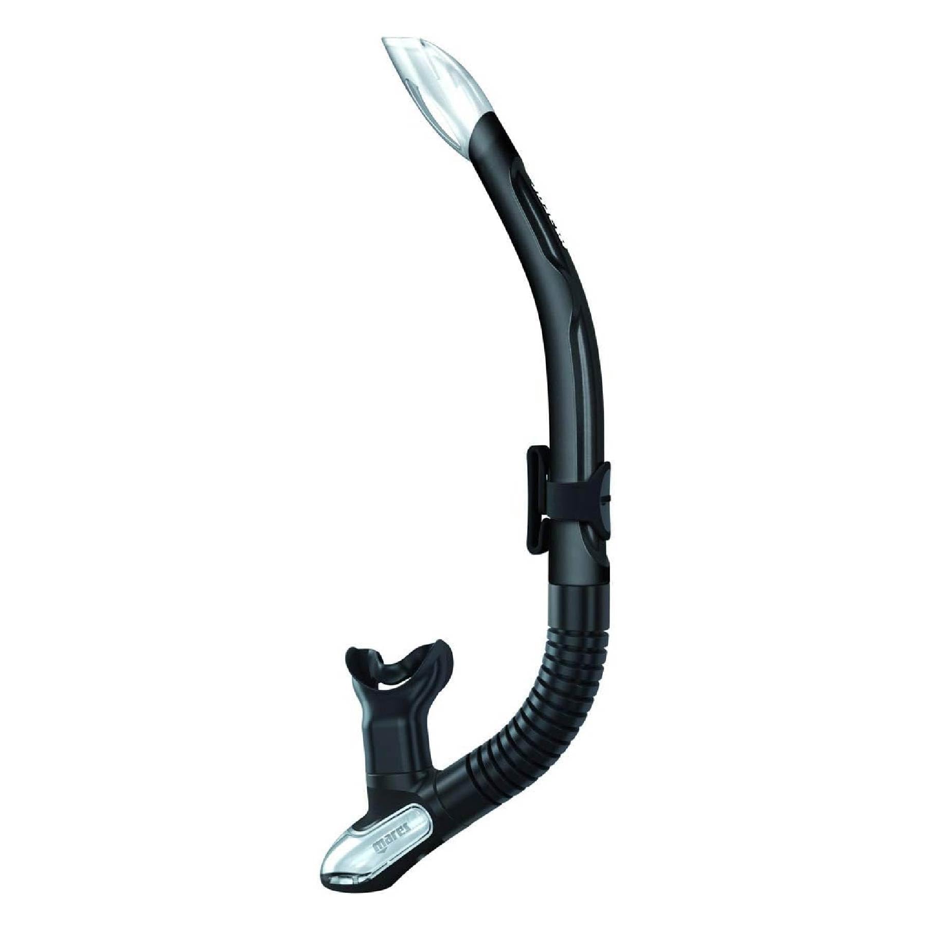 Mares Ergo Splash Snorkel for Scuba Diving, Snorkeling, Freediving with Semi-Dry Top, Anti-Splash System, Silicone Mouthpiece