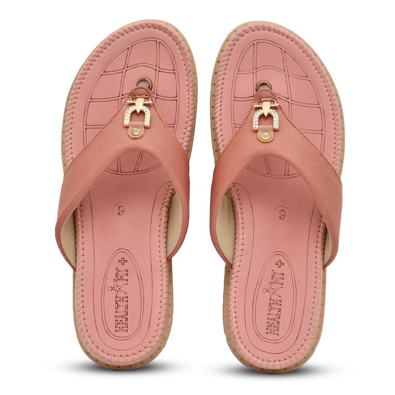 Image of HEALTH FIT Diabetic & Orthopedic with Super Extra Soft Ortho Care Anti-Skid Doubleu Flip-Flops for women Slippers /Doctor Chappal & Footwear HF329
