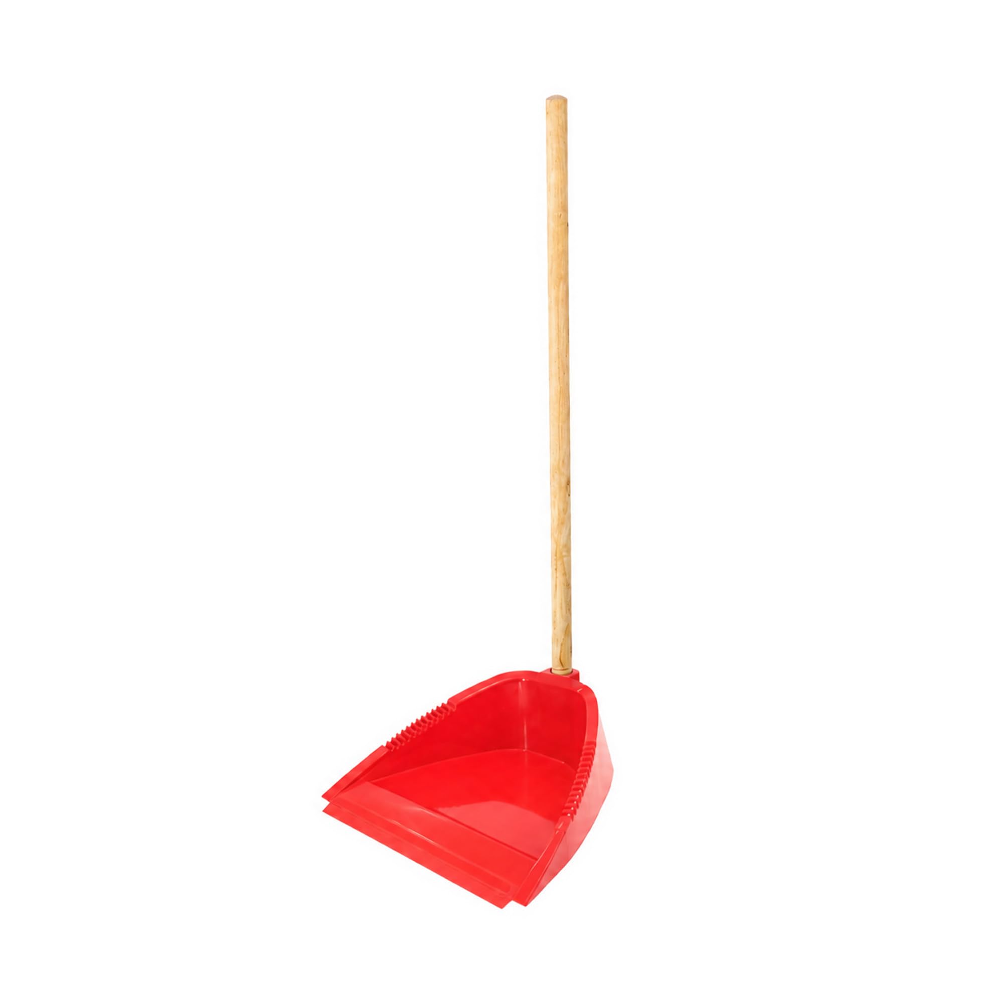Pamex - Recogedor Tecnico Antivuelco con Palo Madera - 24 Unidades (Rojo)