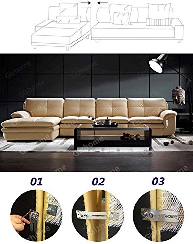 Image of HOWDIA 8 Pack Sectional Couch Connector Screws, Heavy Duty Sofa Connectors for Sectionals, Couch Clamps to Make Sectional Stay, Multi-Card Design Furniture Connectors