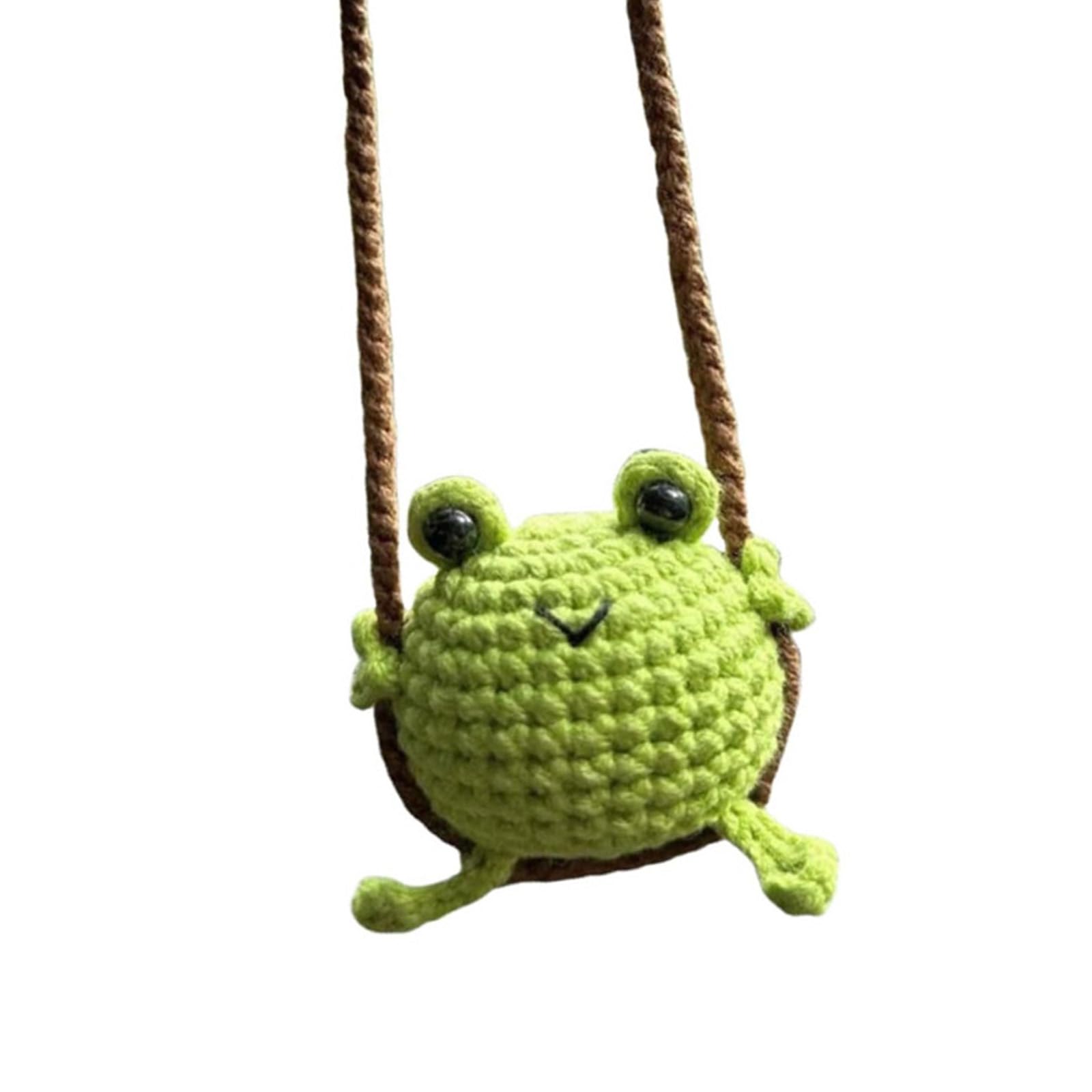 Frogs Car Glass Hanging Ornament Green Charm Polyester Frogs for Rear View Interior Decoration Rear View Decors
