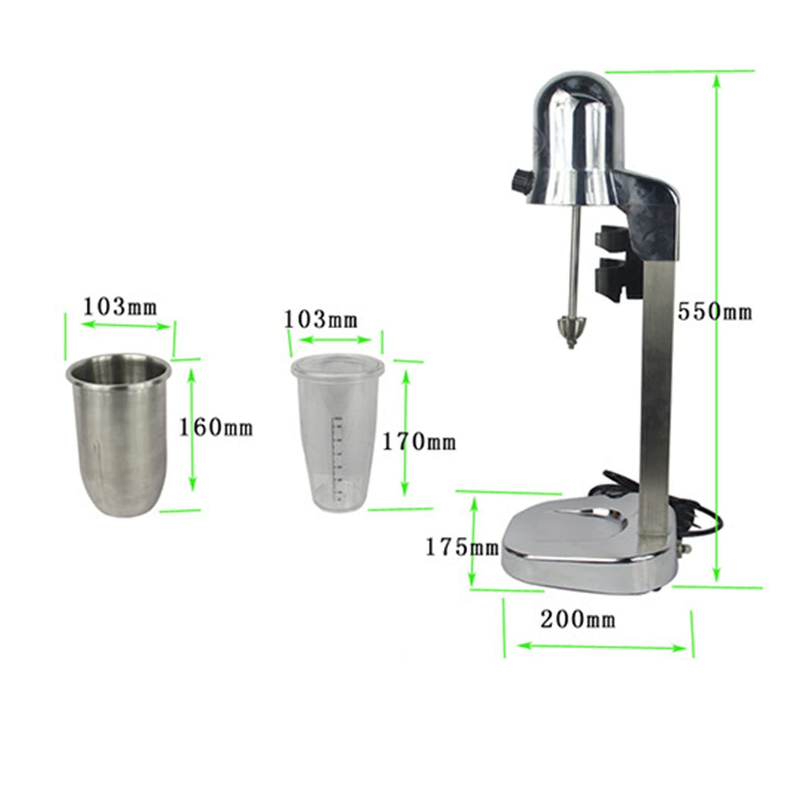 Frullatore Di Creatori Di Frappshake Macchina Da Shaker Al Latte Elettrico 2 Velocità Protein Shaker Acciaio Inossidabile Bevi Mixer Per Bar Ristorante Shaker Cocktail Per I Frullati Di Neve Cocktail