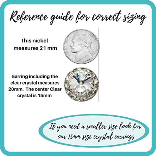 PammyJ Clear 20mm Crystal Framed Post Earrings Wedding Jewelry4