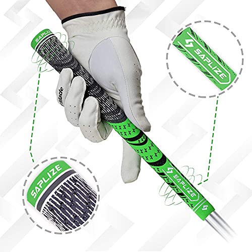 Saplize Golf Grips Upgrade Kit(13 Grips With 15 Tapes), Multicompound Hybrid Golf Club Grips, Standard Size, Fluorescent Green Cl03 Series #TOP4