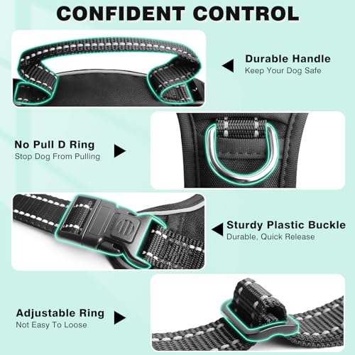 Winsee Dog Harness No Pull, Adjustable Pet Vest With Front/Back Leash Clips thumb #4