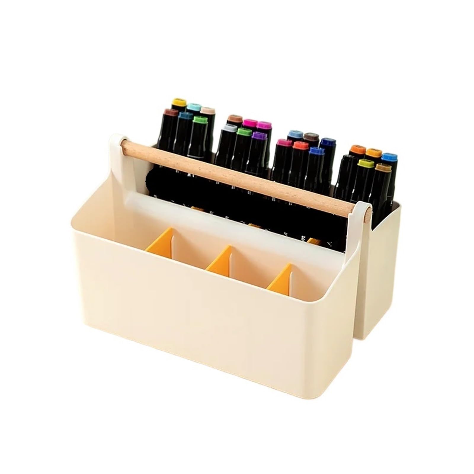 Porte-crayon créatif jaune grande capacité pour stylos et marqueurs