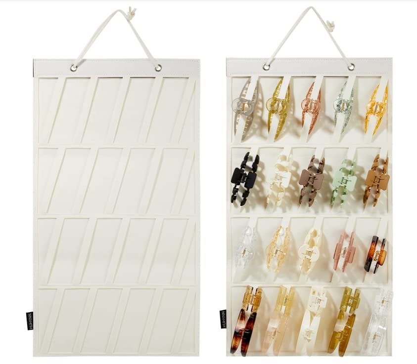 Hair Claw Clip Organizer Holder, Girls Hair Accessories Hanging Storage 25.2x13.78in Girls Hair Clips Storage Organiser