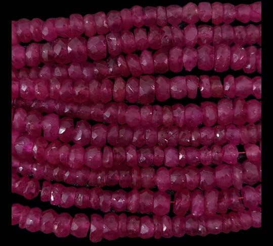 Miniatura 2 de Krishiv Exports - Cuentas facetadas de rubí natural raras/Cuentas facetadas de rubí/Rubí facetado Rondelle/Rubí Piedra preciosa/Rubí/16 "Strand/2.5
