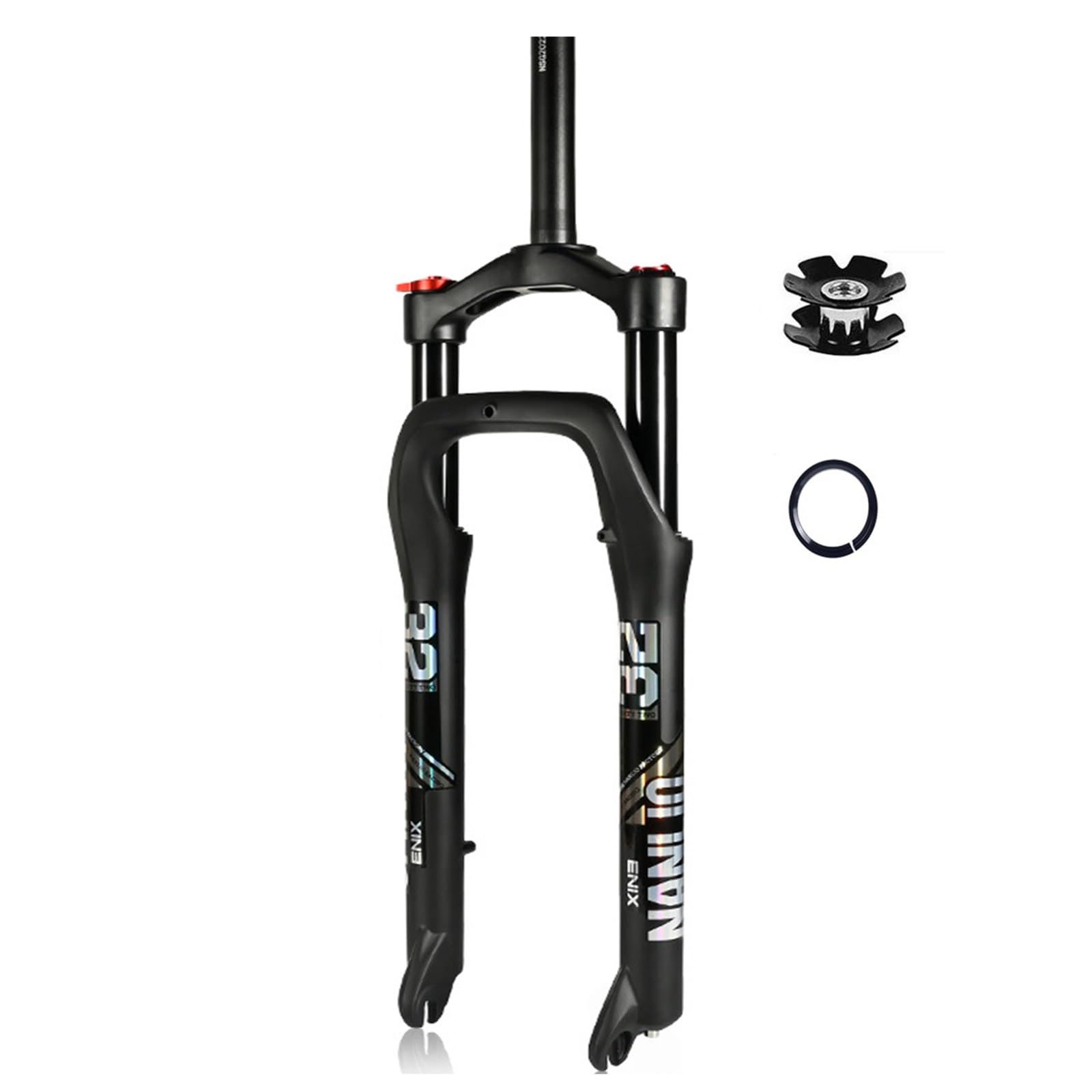WIQUYBML Snow Bike Air Fork 20/26inch Mountain Suspension 4.0 Fat Tire Beach XC eBikes Front 1 1/8 Straight Tube Disc Brake 9mm QR