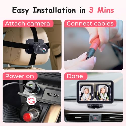Befumly Baby Car Camera Recording: HD 1080P Dual Backseat Cameras with 7” Split-Screen Display の商品画像 4