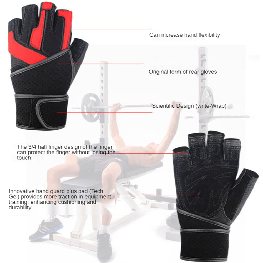 1Paio di Guanti da Palestra con Mezze Dita Uomini Donne Fitness Sollevamento Pesi Allenamento Sollevamento Pesi Guanti da Allenamento con Palmo