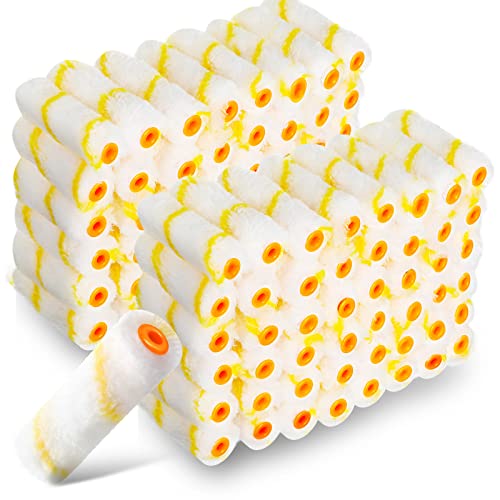 300 Pcs 4 Inch Mini Paint Roller Cover 1/2" Nap Microfiber Roller Covers, Small Paint Roller Home Repair Tools House Painting Household Supplies For House Painting Diy Craft Wall Repair Tool Kit #TOP7