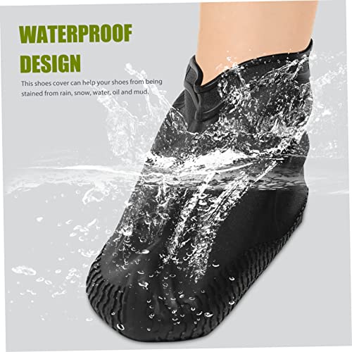 1 par de cubiertas para zapatos impermeables de silicona para hombre y mujer, zapatos de agua duraderos miniatura 6