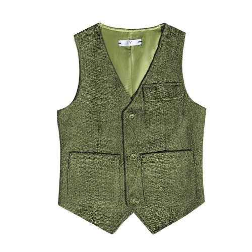 Image of Boys Retro Tweed Vest for Kids Classic Casual Waistcoat