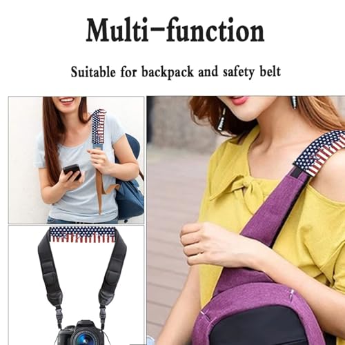 Image of AFPANQZ America Flag Auto Seat Belt Covers Cute for Adults Children 2 Pack Safety Seatbelt Pad Cushion Kit Universal Daiper Bag Backpack Shoulder Straps Pads Comfortable