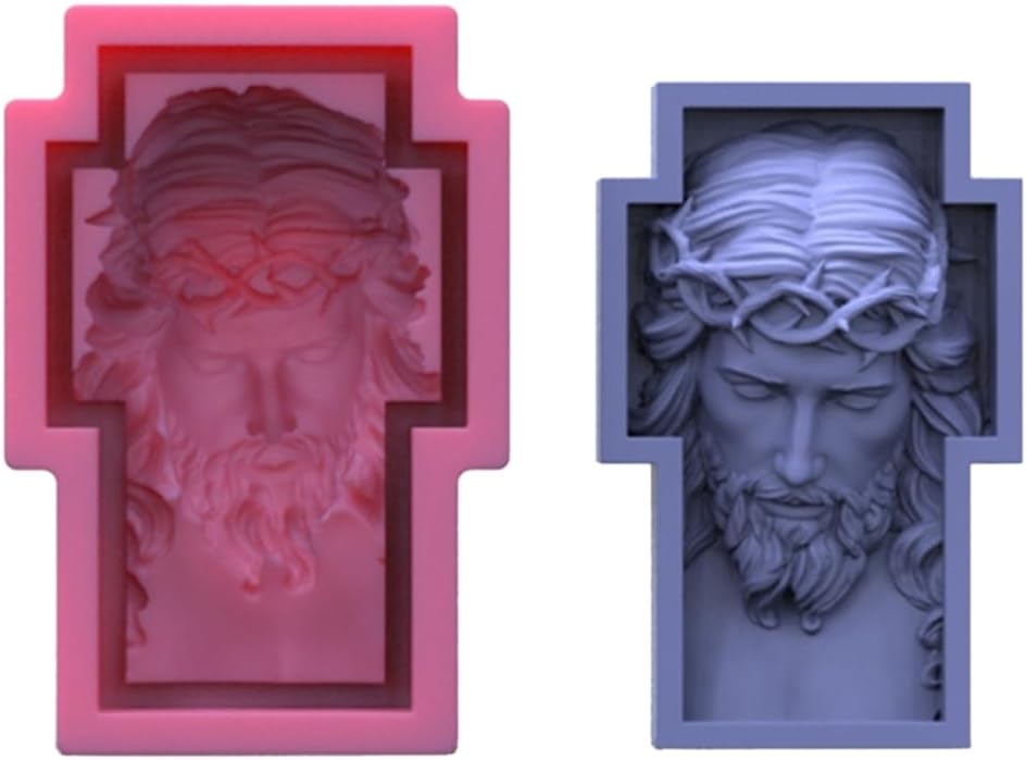 Generic Man Head Statue Decoration Candle Silicone Mold Epoxy DIY Decoration Making Soap Melt Resin Christmas Home Decorations, As shown in the figure