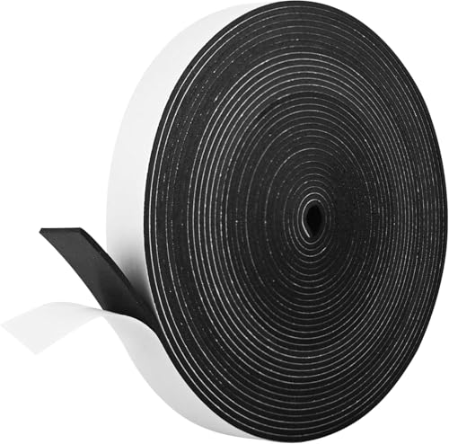 Image of Kikerike Self Adhesive Foam Tape Weatherstrip 1In x 1 /8In x 40Ft High Density Foam Insulation Strips Seal Weather Stripping with Strong Adhesive for Door and Window Sound Isolation Soundproofing