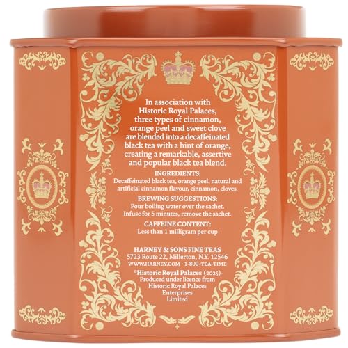 Image of Harney and Sons Decaf Hot Cinnamon Spice 30 Sachet Tin (Tin Design May Vary) (Pack of 4)
