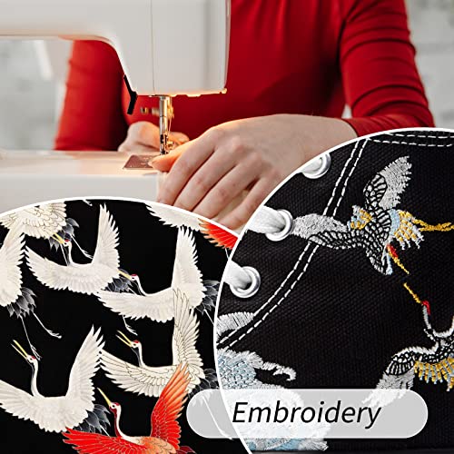 Stylish Black Crane High Top Sneakers for Men and Women - Image 3