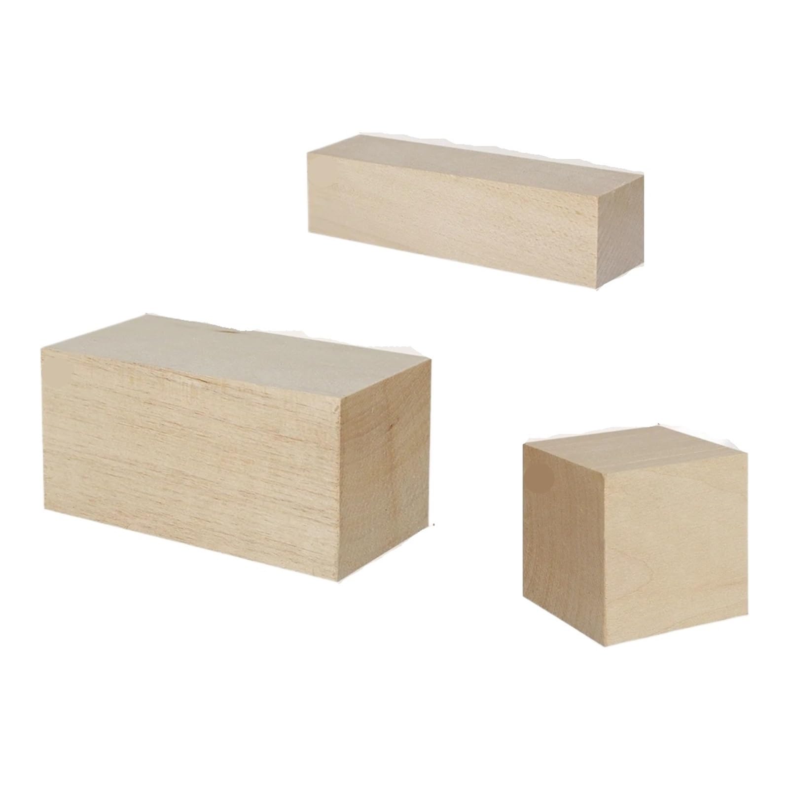 MRVAKDYDI Basswood Carving Blocks, Basswood Carving Blocks Unfinished Natural Solid Wood Portable Multiple Sizes & Qty(6pcs)