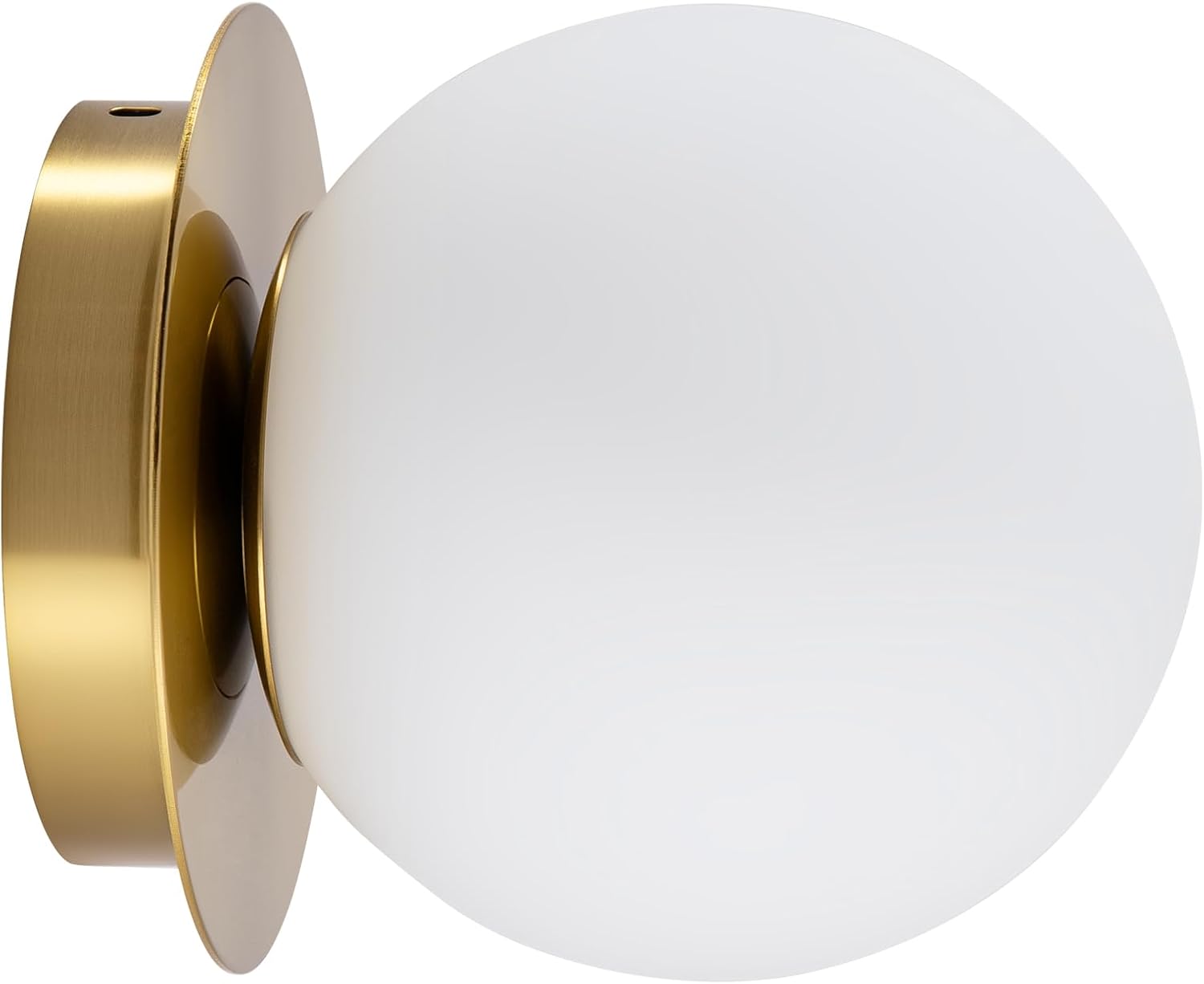 Modern Glass Globe Wall Sconce, Gold Wall Lamp, Milk Glass Bathroom Sconces, Wall Mounted Lamp for Living Room, Bedroom, Bathroom, Hallway, Vanity Lighting