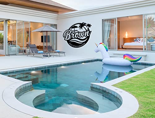 Personalized Name Metal Pool Sign - Swimming Pool Metal Sign - Waterproof,Corrosion Resistant Durable Metal Sign - Use Indoor/Outdoor - Great Gift And Decor For Lake, Cabin. #TOP4