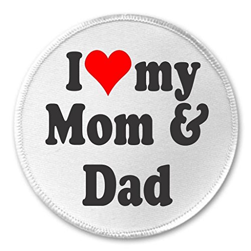 A&T Designs I love my Mom & Dad 3 Sew On Patch Mother Father Parents Heart