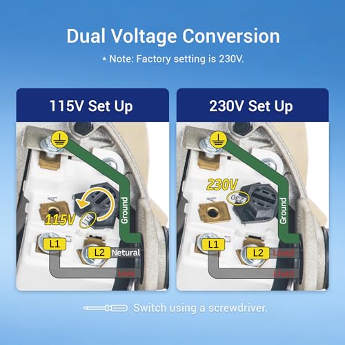 Image of 1HP Pool Pump Inground, 6022 GPH, 115 /208-230V, Powerful Self Primming In /Above Ground Pool Pump, Low Noise Swimming Pool Pump with Large Filter Basket & 2 /1.5 inch Fittings
