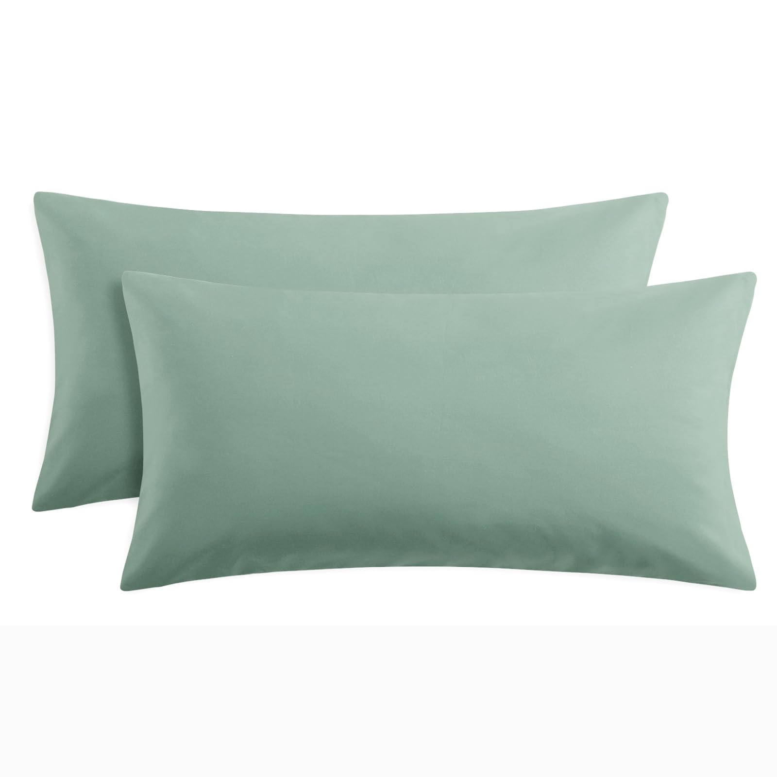 Tifschlaf King Size Pillow Cases 2 Pack - Sage Green Kingsize Pillowcases Plain, Super Soft Brushed Microfiber Pillow Covers With Envelope Closure, 50 x 90 cm