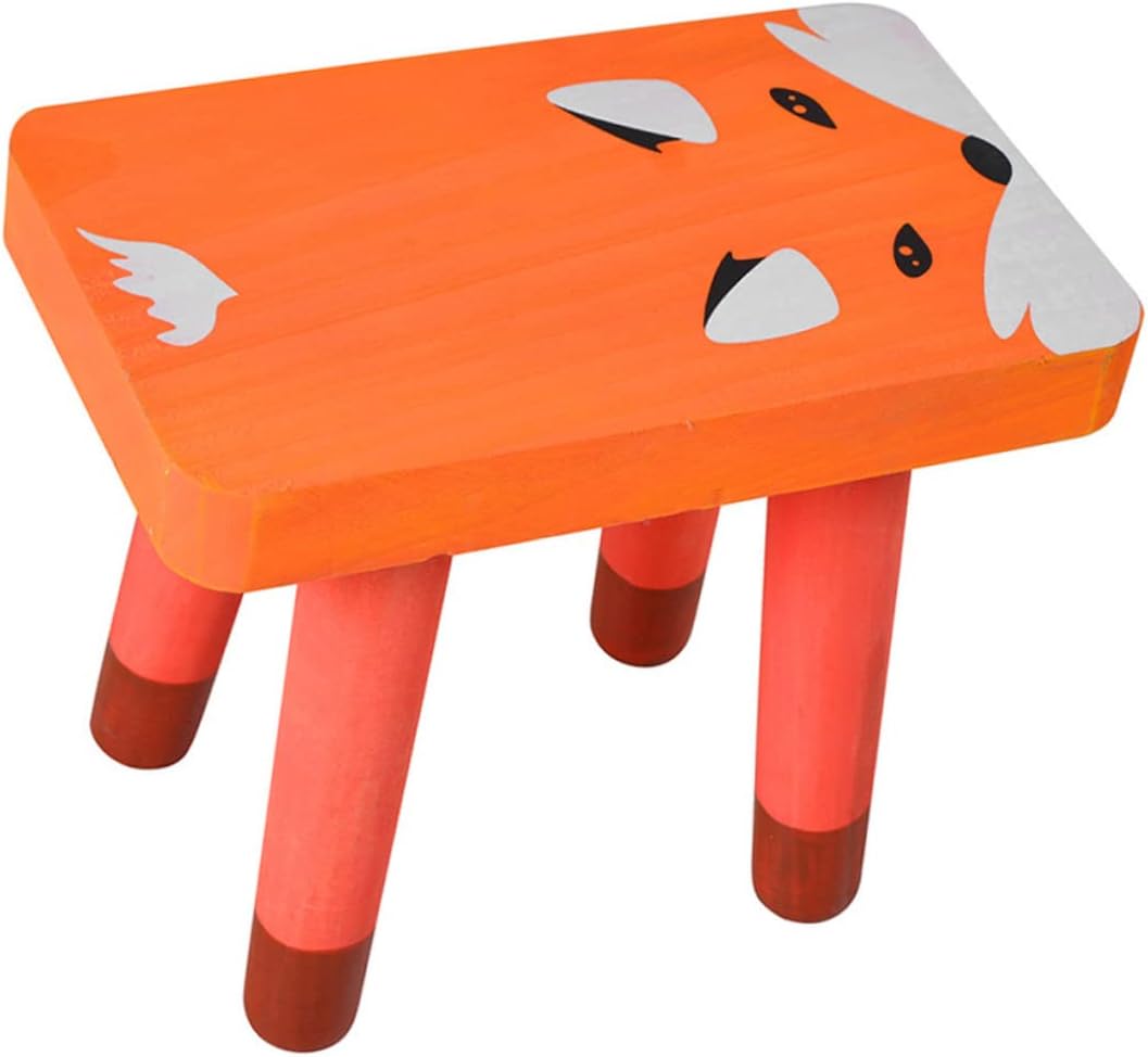 Ciieeo 1pc Cartoon Boys and Girls Footstool Fox Design Non-Skid Easy Clean Stool for Home Use for Boy Girl's Rooms and Changing Shoes