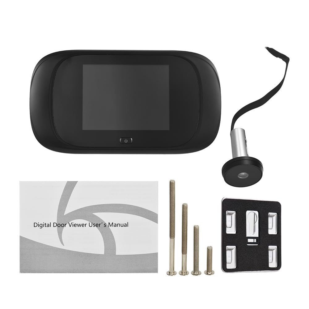 Fafeicy Visor de Puerta Digital Pantalla LCD de 2,8 Pulgadas Cámara de Mirilla Monitor Gran Angular de 90 Grados Visor de Seguridad de Puerta con Batería para Apartamento en Casa
