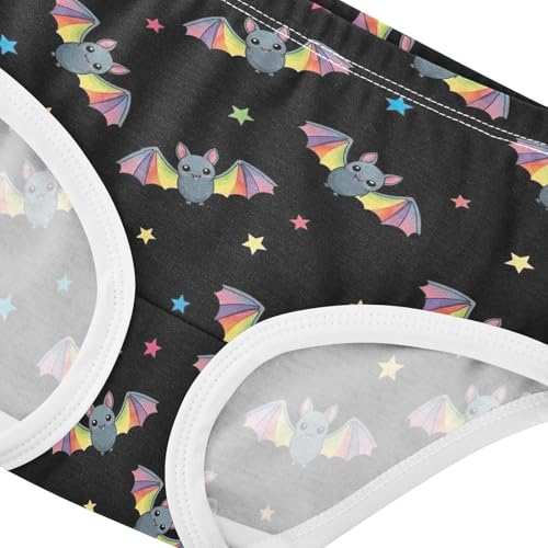 Joisal Cute Cartoon Bats Rainbow Wings Cute Panties Girl Toddler Girls Underwear Cotton Funny Briefs Underpants 2t4