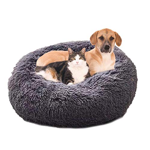 Valle Verde Haustierbett – Kuscheliges Hundebett & Katzenbett, Waschbar, 80x60 Cm, Grau-silber