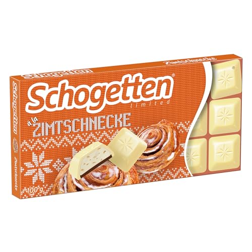 Schogetten Winter Edition Zimtschnecke I 100 g Schokoladentafel I mit weißer Schokolade & in praktischen Einzelstücken