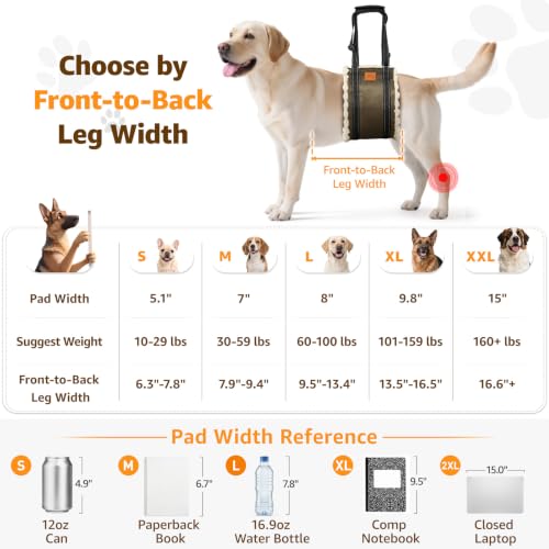Image of Adjustable Dog Sling for Large Dogs Hind Leg Support Weak Legs Mobility Aid