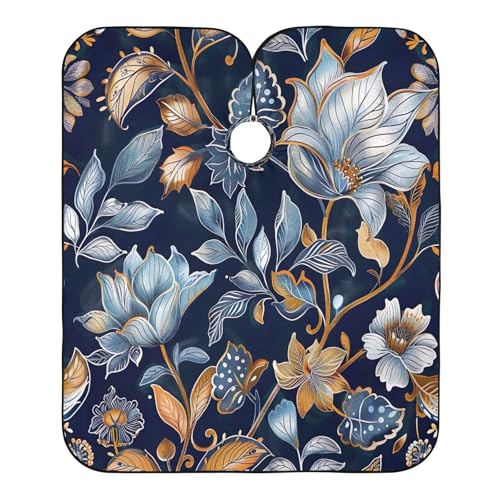 Capa de corte de cabello floral elegante impermeable profesional para barbería con cierre ajustable de broche para peinados y peluquería miniatura 2