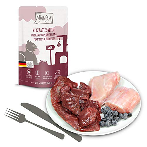 MjAMjAM - Premium Nassfutter für Katzen - Quetschie Mixpaket III, 12er Pack (12 x 125 g), getreidefrei mit extra viel Fleisch
