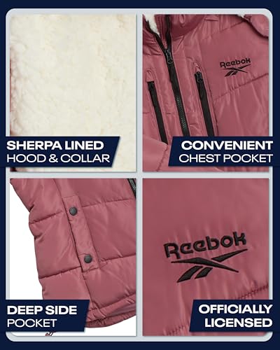 Reebok Womens Winter Coat - Heavyweight Quilted Puffer Jacket with Faux Fur Trim Hood - Outerwear Winter Jackets for Women3