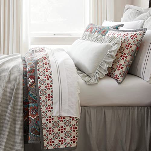 Image of Paseo Road Abbie 2 Piece Twin, Teal Cotton Western Reversible Quilt Set