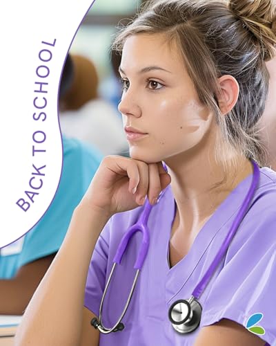 Image of FriCARE Dual Head Stethoscope - Stethoscopes for Nurses, Medical Nursing Students, Paramedics /EMT /LVN /VNA Backup Estetoscopio, Lavender Purple Tube, Stainless Steel Chestpiece