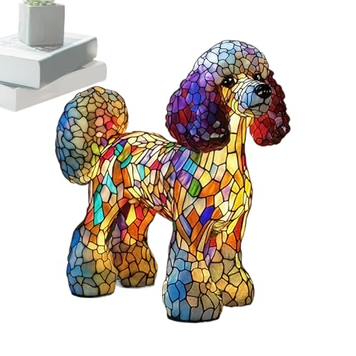 Lampes De Table LED Thème Chiens Mignons - Veilleuse De Table En Résine Colorée, Cadeau De Chevet Pour Enfant, Lampes De Table LED Avec Lumière D'ambiance...