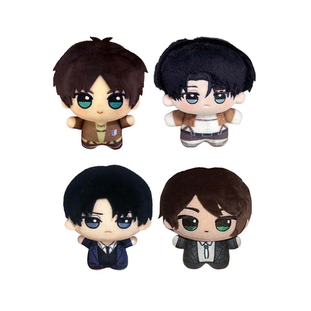 Zhongkaihua Anime-Plüschfigur Levi/Zoe Hans/Eren Jaeger, weich, gefüllt, Anime-Schlüsselanhänger, Tasche, Rucksack, niedliche Anhänger, Dekorationen, Sammlerstücke, Geschenke, 10 cm