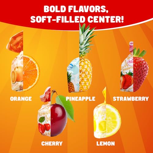 ARCOR FRUIT FILLED Hard Candy 1 lb – Individually Wrapped, Old Fashioned Bulk Candy, 5 Assorted Flavors, Hard Shell and Chewy Center, Resealable Bag - Thumbnail 2