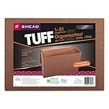Smead TUFF Expanding File, 31 Pockets, Daily (1-31), Flap and Cord Closure, Legal Size, Redrope (70369)